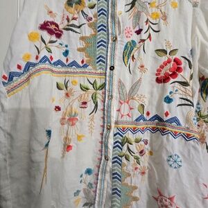 Johnny was linen embroidered top